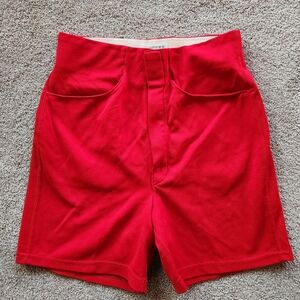 Vintage 70s Sand Knit Red Shorts Bright cherry red color Medium